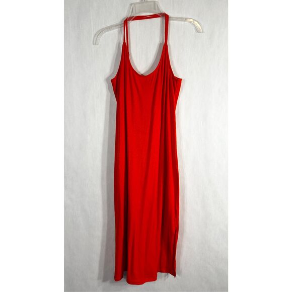 J Crew Medium Dress Strappy Knit Midi Vibrant Orange Spaghetti Strap Sun 107‎ - Picture 6 of 16